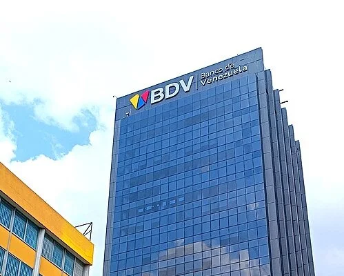 Editorial illustration for Banco de Venezuela and the acquisition of Banco Caracas