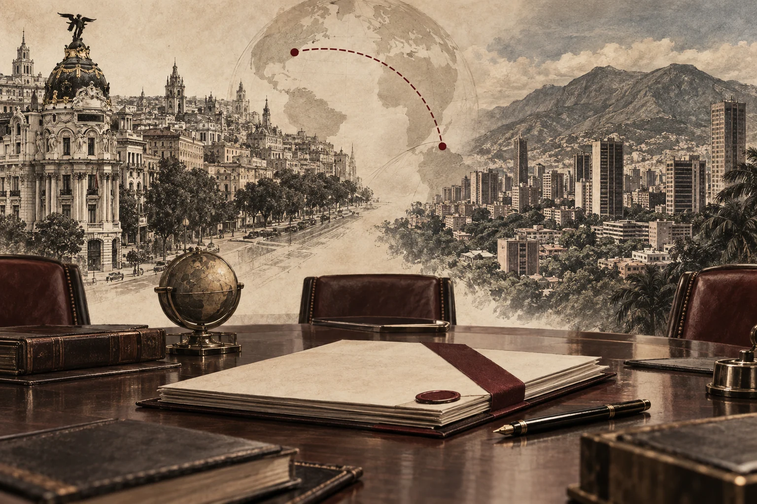 Editorial illustration for Banco Santander Central Hispano and its Venezuelan expansion