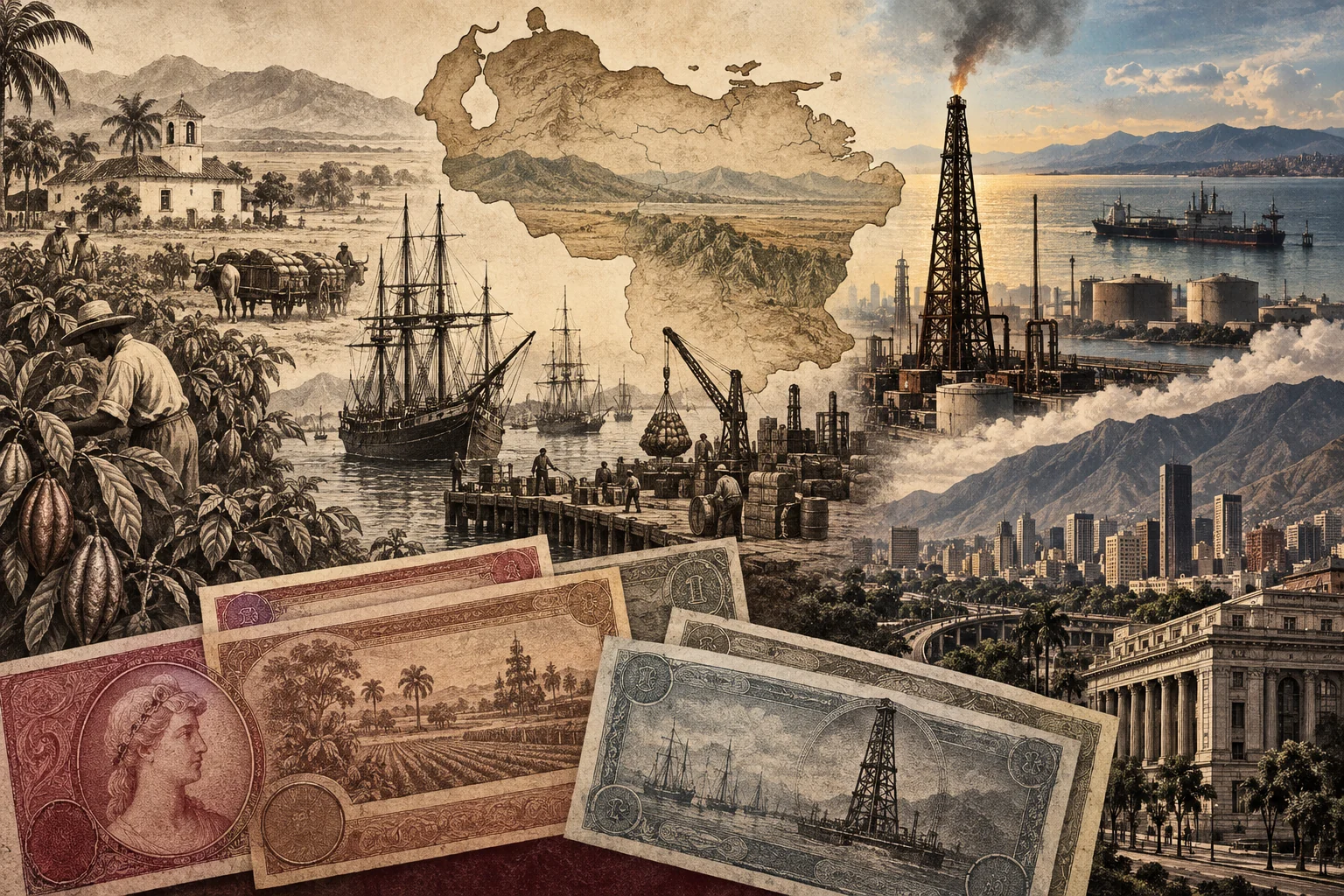 Editorial illustration for Venezuela’s banking transformation and the place of Banco Caracas